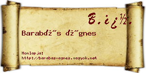 Barabás Ágnes névjegykártya
