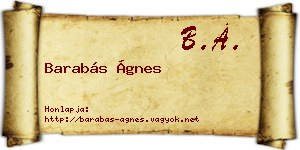 Barabás Ágnes névjegykártya