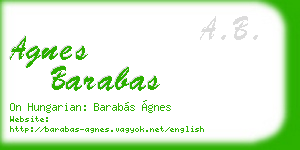 agnes barabas business card
