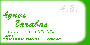 agnes barabas business card